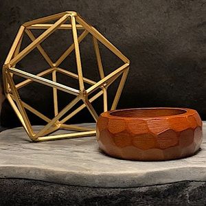 Wooden geometric bangle